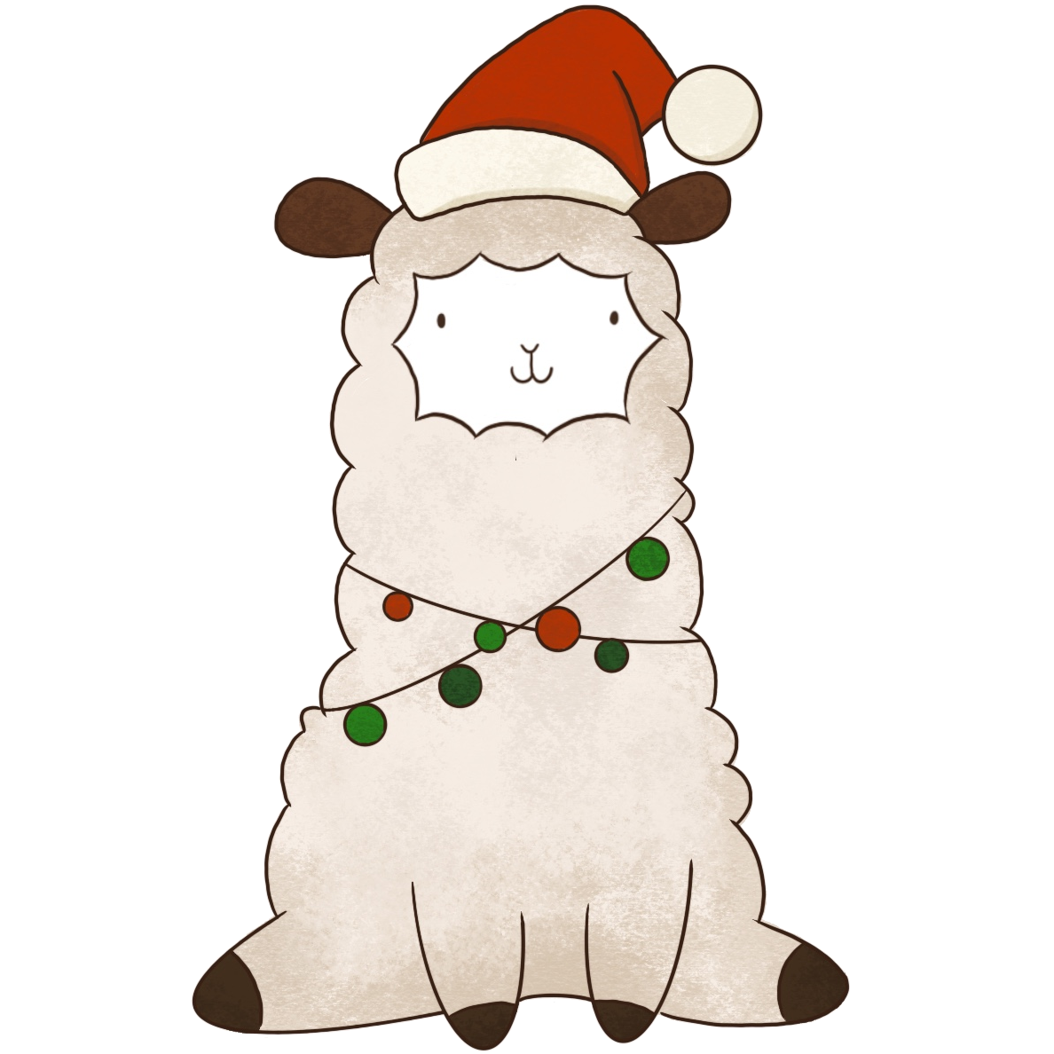 Christmas Llama Illustration